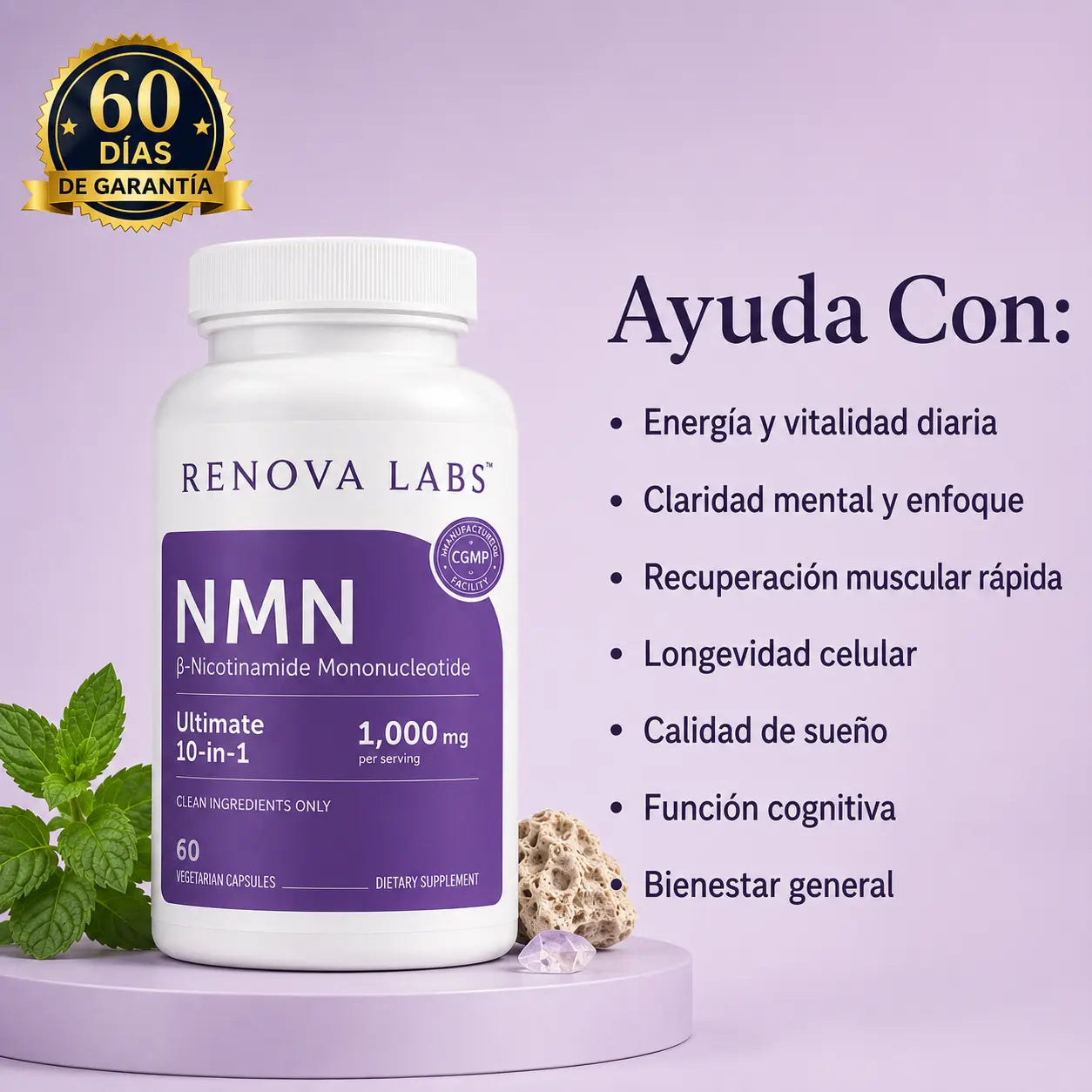 Complejo NMN 10-en-1 Anti-Edad RENOVA LABS™