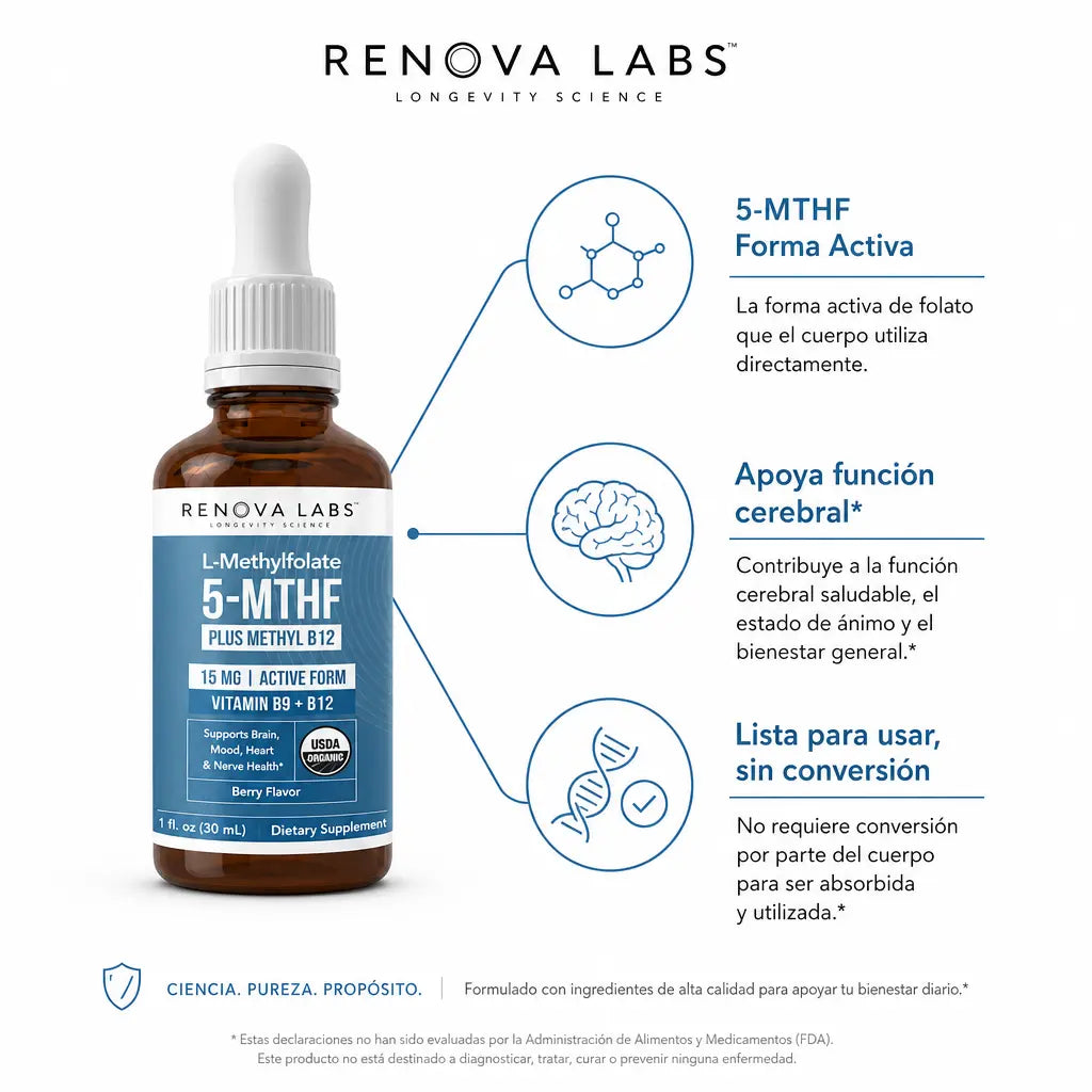 RENOVA LABS™ MTHF 15mg, 60ml — Energy and Mental Clarity